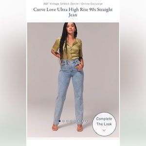 Abercrombie & Fitch Curve Love Ultra High Rise 90s Straight Jean